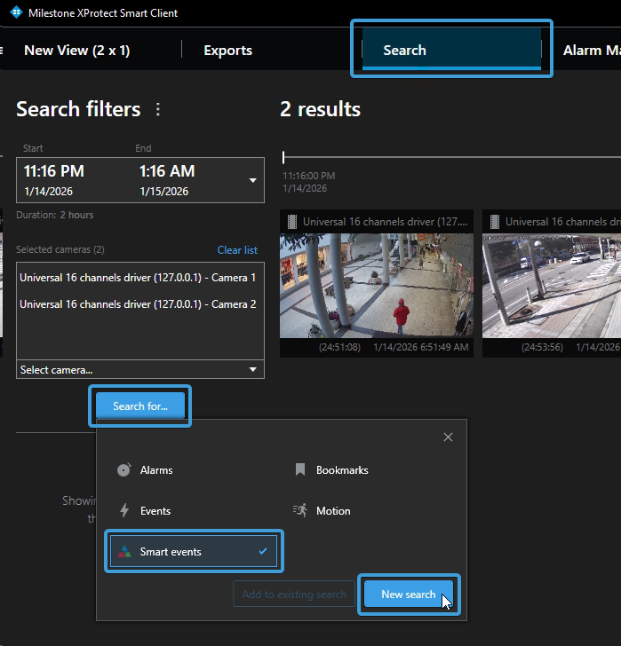 Search for Smart Events