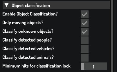 Classification Options